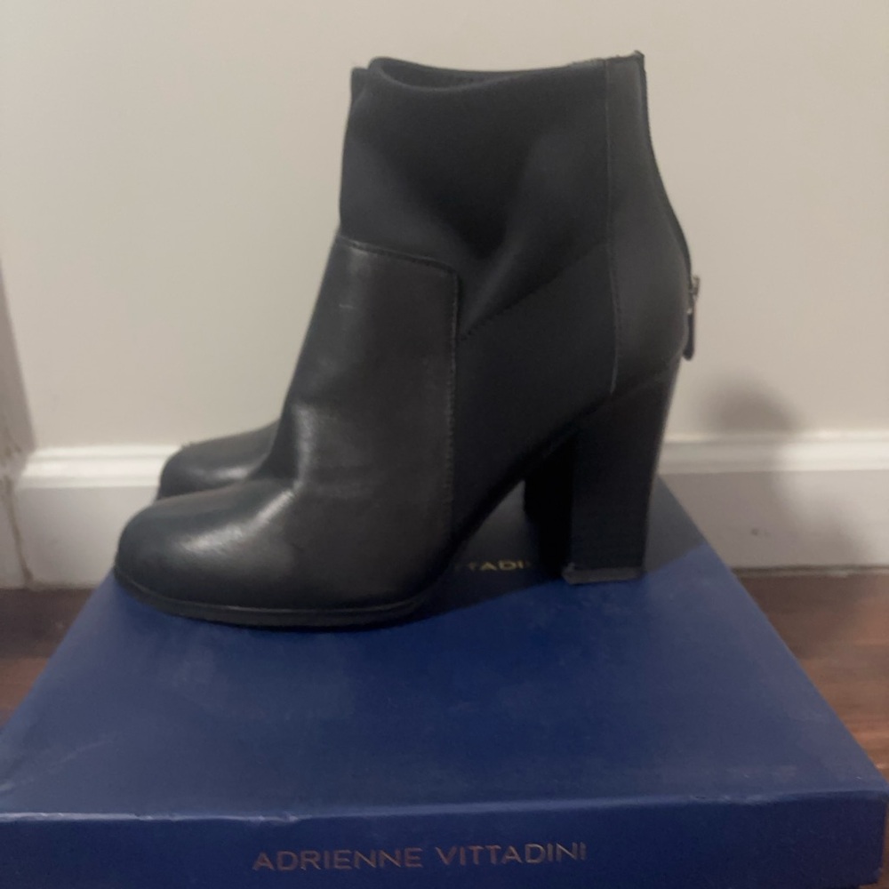 Adrienne Vittadini Elegant Black Heeled Booties